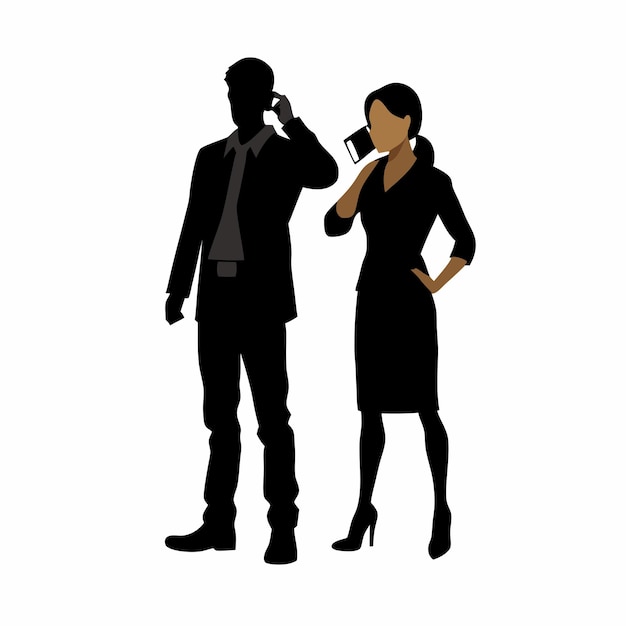 business man talking vector silhouette