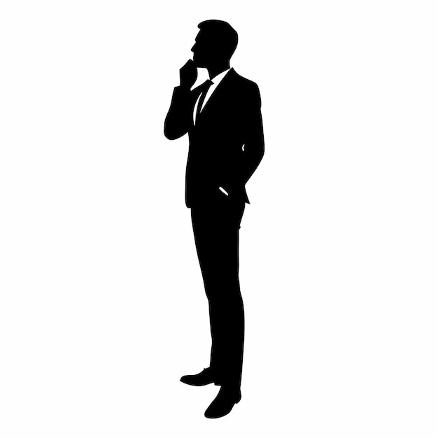 business man talking vector silhouette