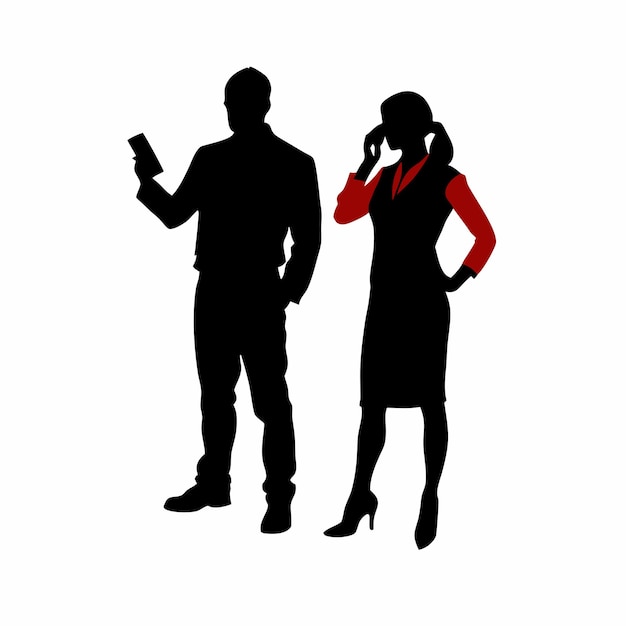 business man talking vector silhouette