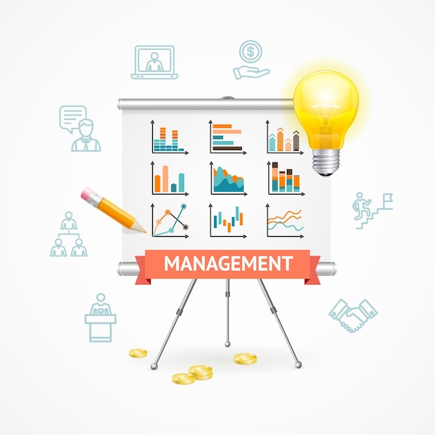 Vector business management concept vector