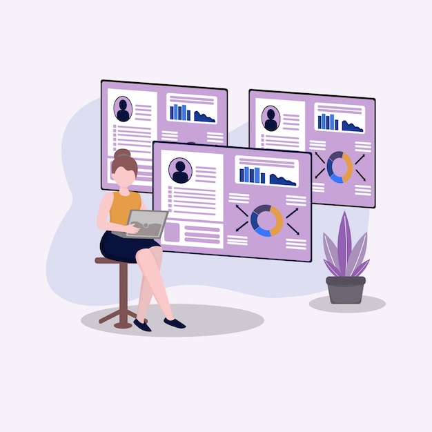 Business Management Flat Design Illustration