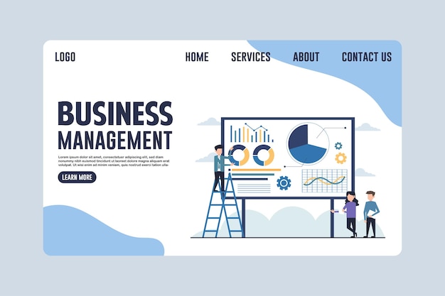 Vector business management illustration for website banner