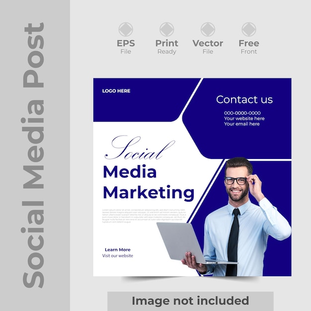 Business marketing agency promotion social media post template