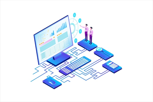 Business Marketing Isometric Vector