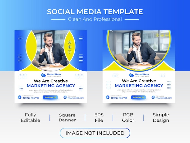 Business marketing post and corporate company promotion social media template