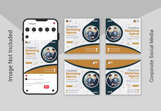 Business marketing social media post banner template design