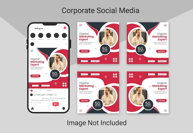 Business marketing social media post banner template design