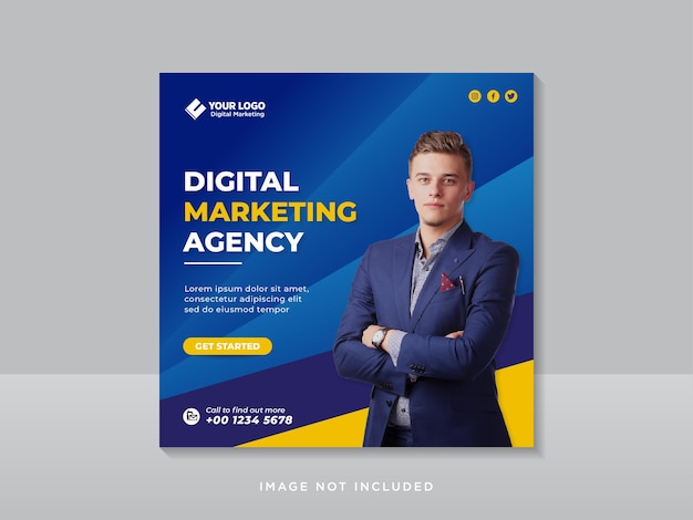 Business marketing social media post banner template