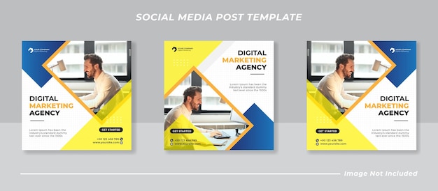 Business marketing social media post banner template