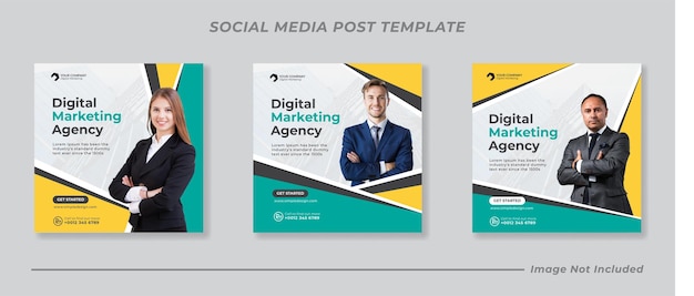 Business marketing social media post banner template