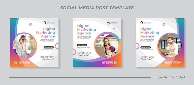 Business marketing social media post banner template