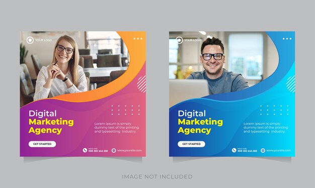 Business marketing social media post banner template