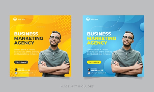 Business marketing social media post banner template