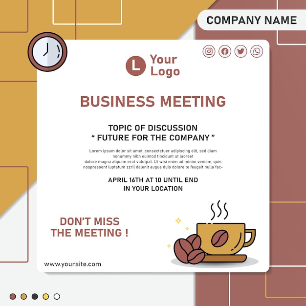 Business Meeting Background Cover Banner Template