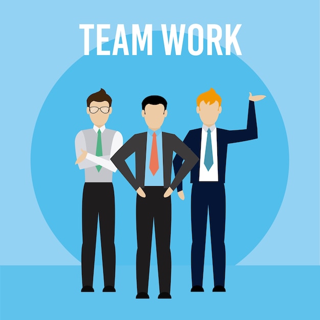 Business mens teamwork cartoons vector illustration graphic design