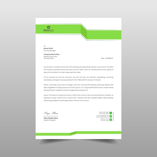 Business Minimal Letterhead Template Design Illustration