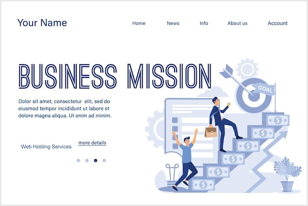 Vector business mission illustration landing page ilustration