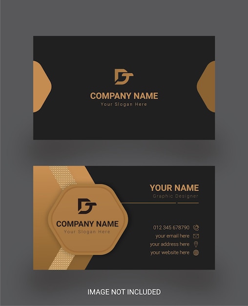 business model name card luxury Modern black gold