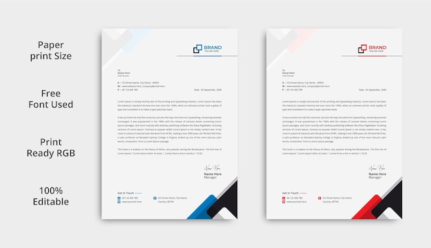 Business modern letterhead design