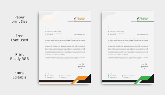 Business modern letterhead design