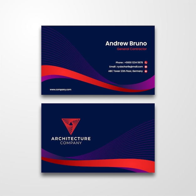 Business name card abstract dark theme template