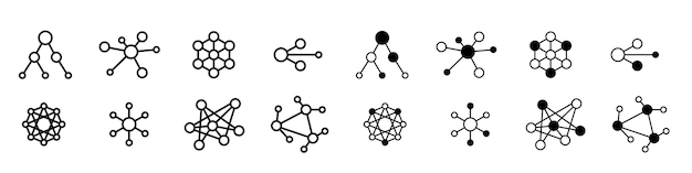 Business network icon set illustration