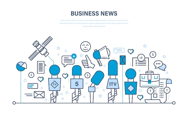 Business news modern technology comments reviews work with data analysis