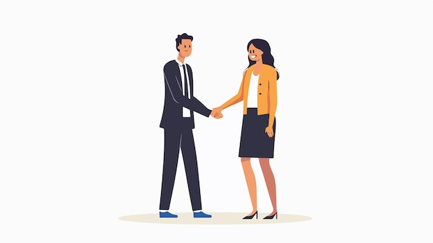 Business Partners Concept Man and Woman Shake Hands