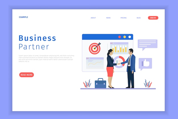 Business partnership landing page