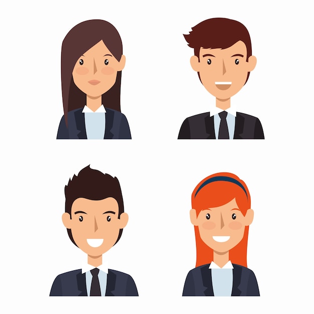 business people avatars group vector illustration design