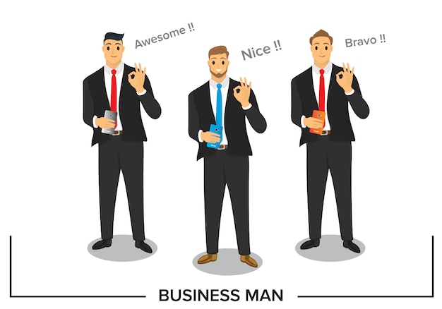 Business people character design with good response