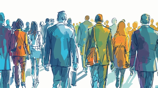 Business People Crowd Illustration for Corporate Concepts