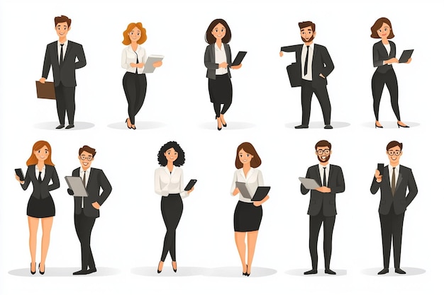 Vector business people depicted in vector