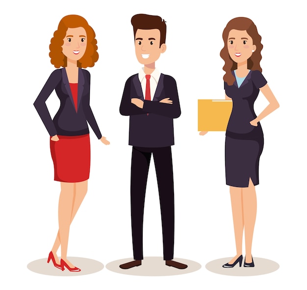 business people isometric avatars vector illustration design