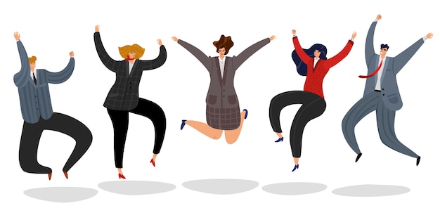 Business people jumping