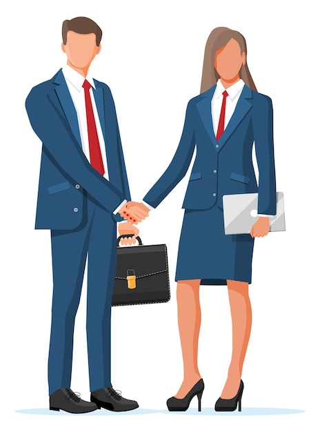 Business people partners handshake