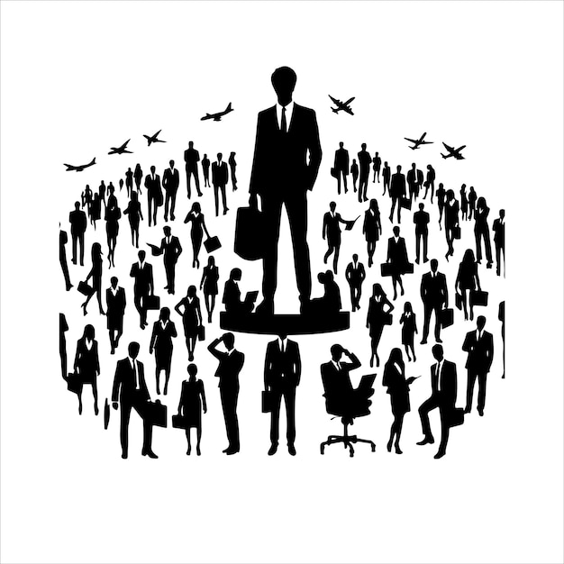 Business people silhouettes vector Collection of businesspeople silhouettes