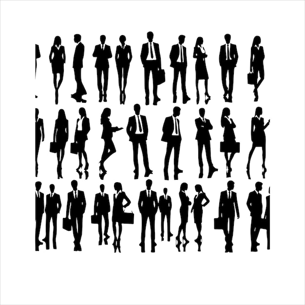 Business people silhouettes vector Collection of businesspeople silhouettes