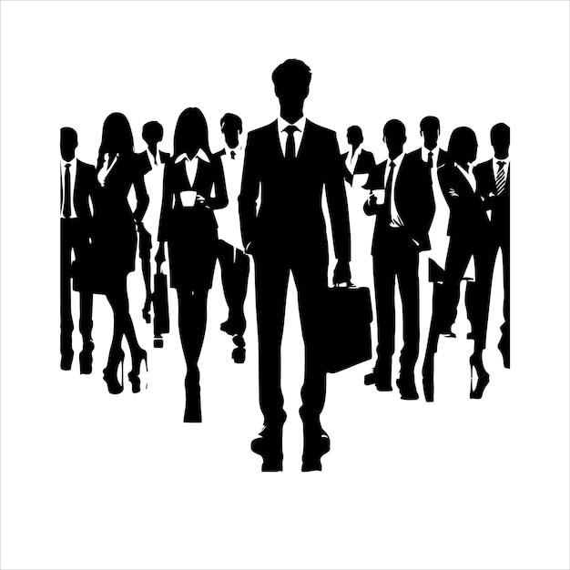 Business people silhouettes vector Collection of businesspeople silhouettes