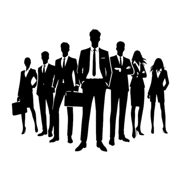 Vector business people team silhouette