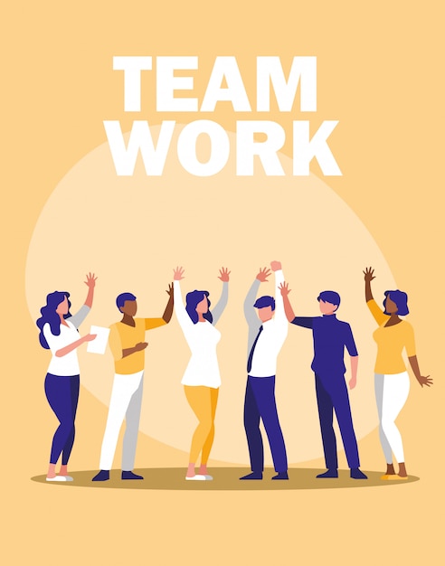 Business people teamwork in the workplace