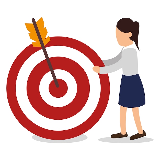 business people with target arrow training icon 