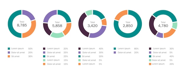 Business pie chart infographic Circle slice division for company presentation template