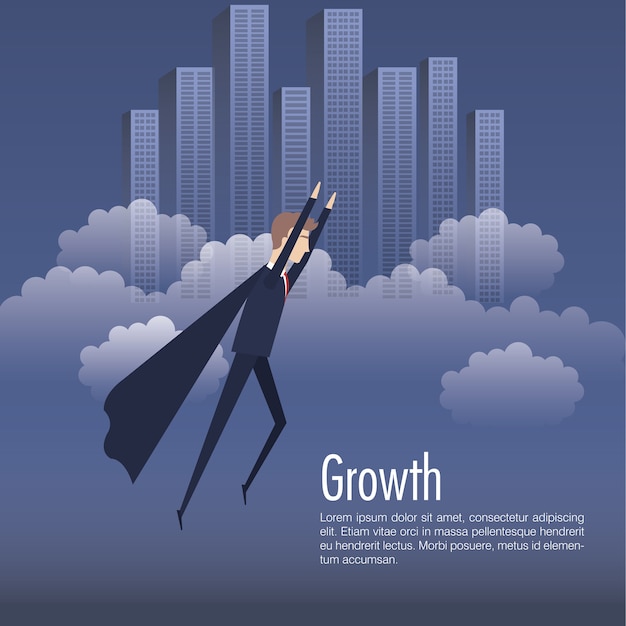 Vector business plan growth with businessman avatar