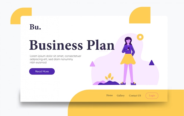 Business plan landing page template