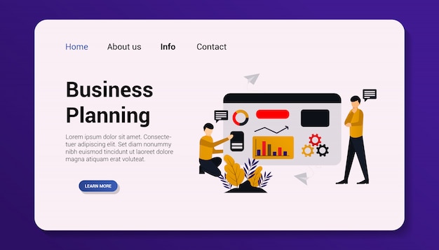 business planning landing page flat design   illustration