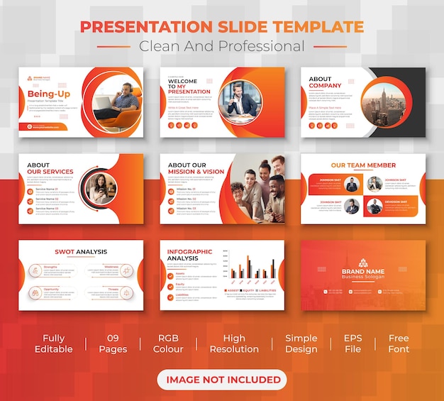 Business planning template and presentation slides design