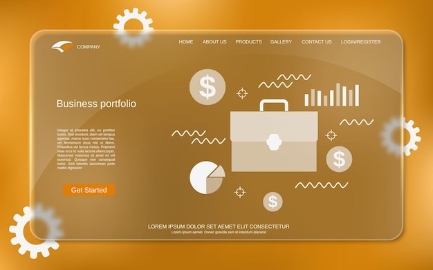 Business portfolio vector concept illustration