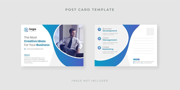 Business Postcard template with creative design Premium Vector