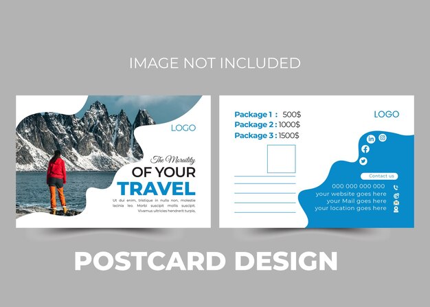 Vector business postcard template